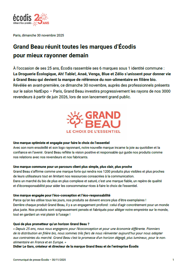 miniature CP lancement Grand Beau auprès des revendeurs
