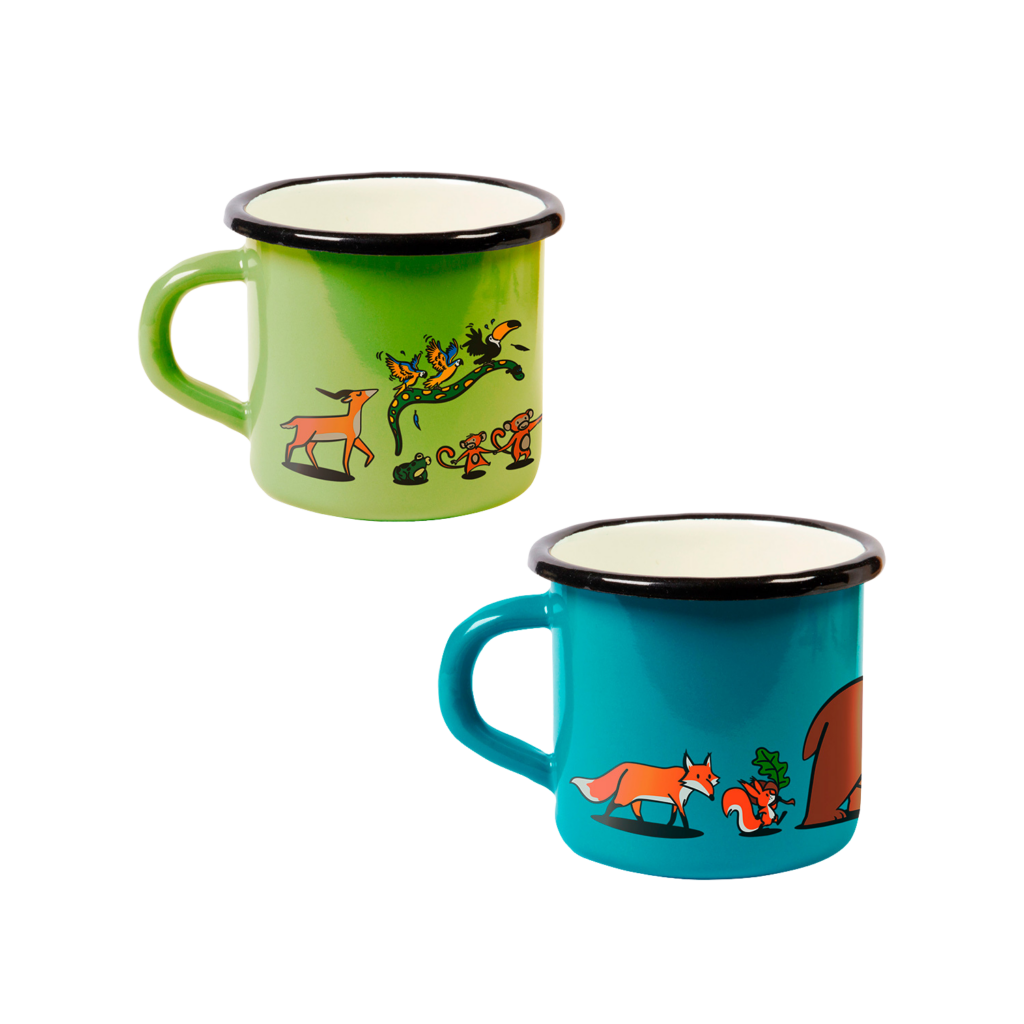 Tasse en fer émaillé enfants illustrée
