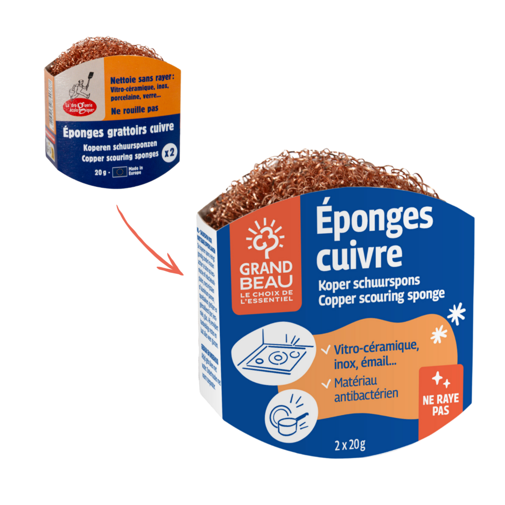 Eponge grattoir en cuivre