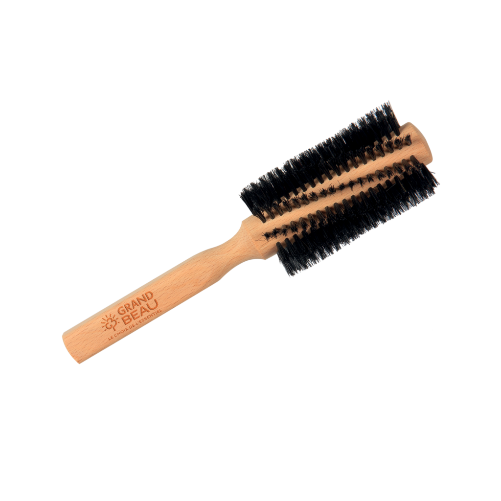 Brosse ronde en poils de sanglier