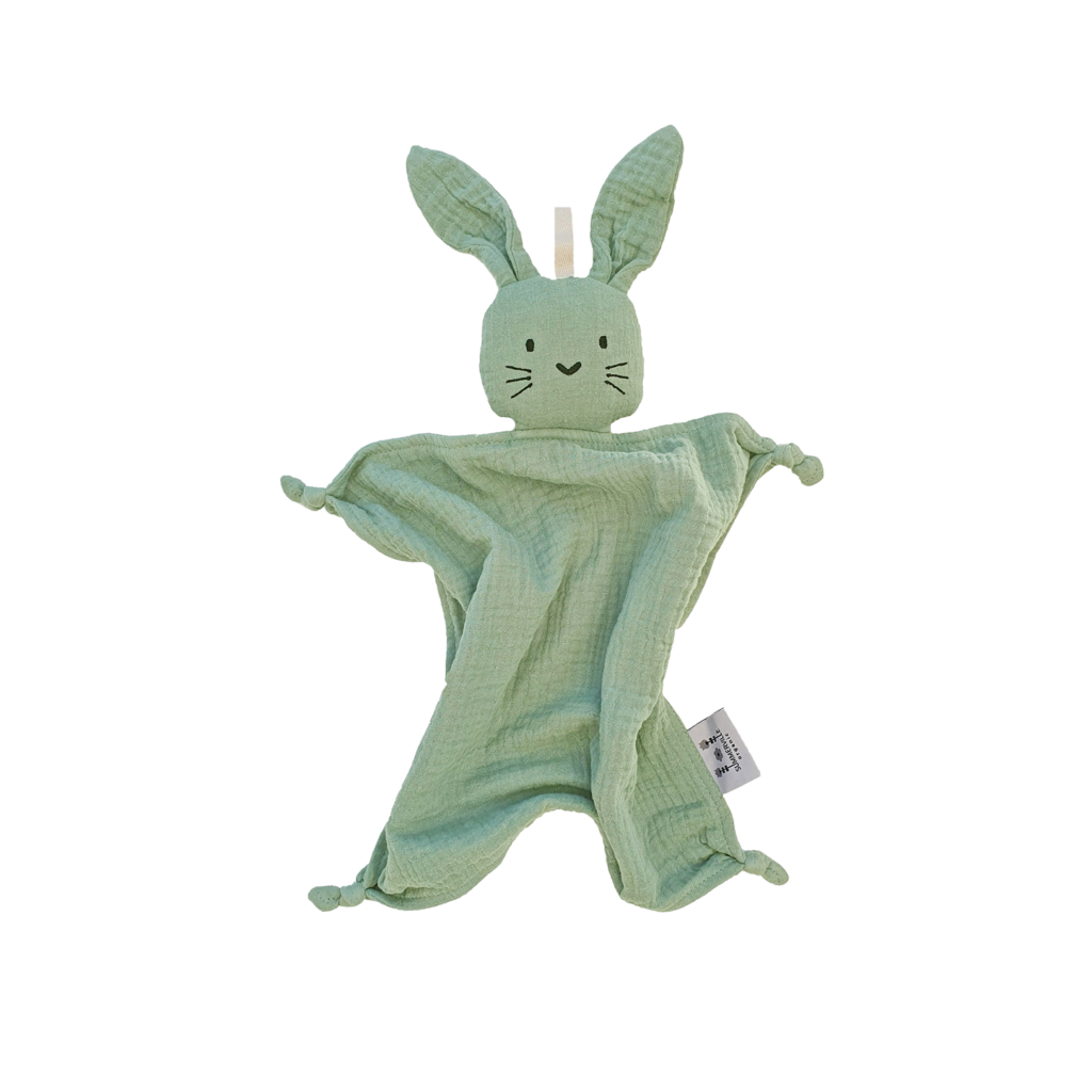 Doudou lapin vert sauge