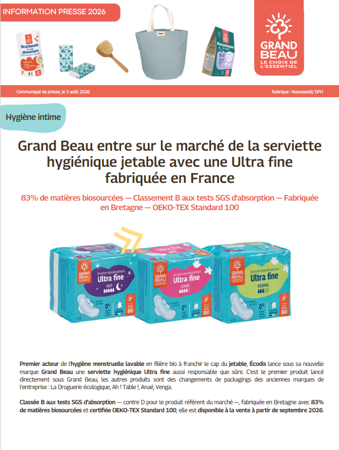 CP serviettes hygiéniques Grand Beau