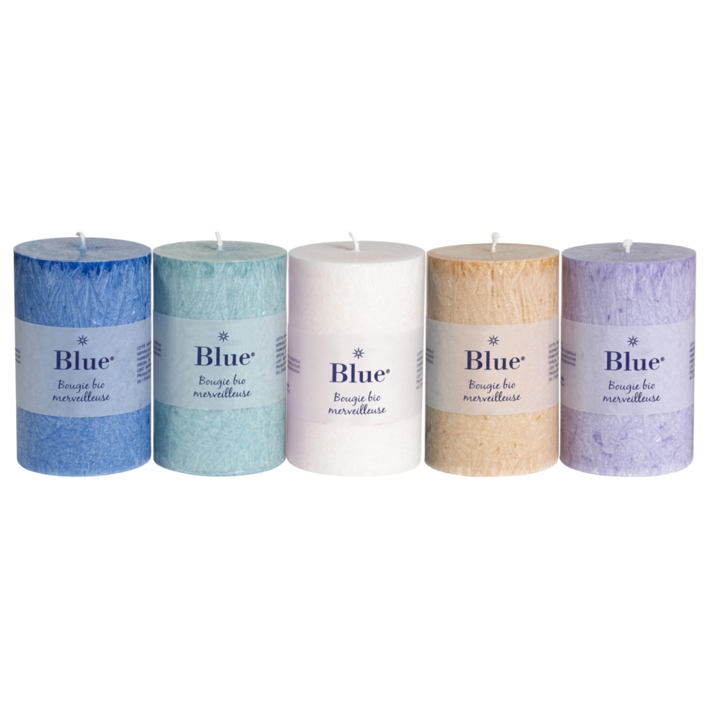 Bougie cylindre couleur pastel assortie