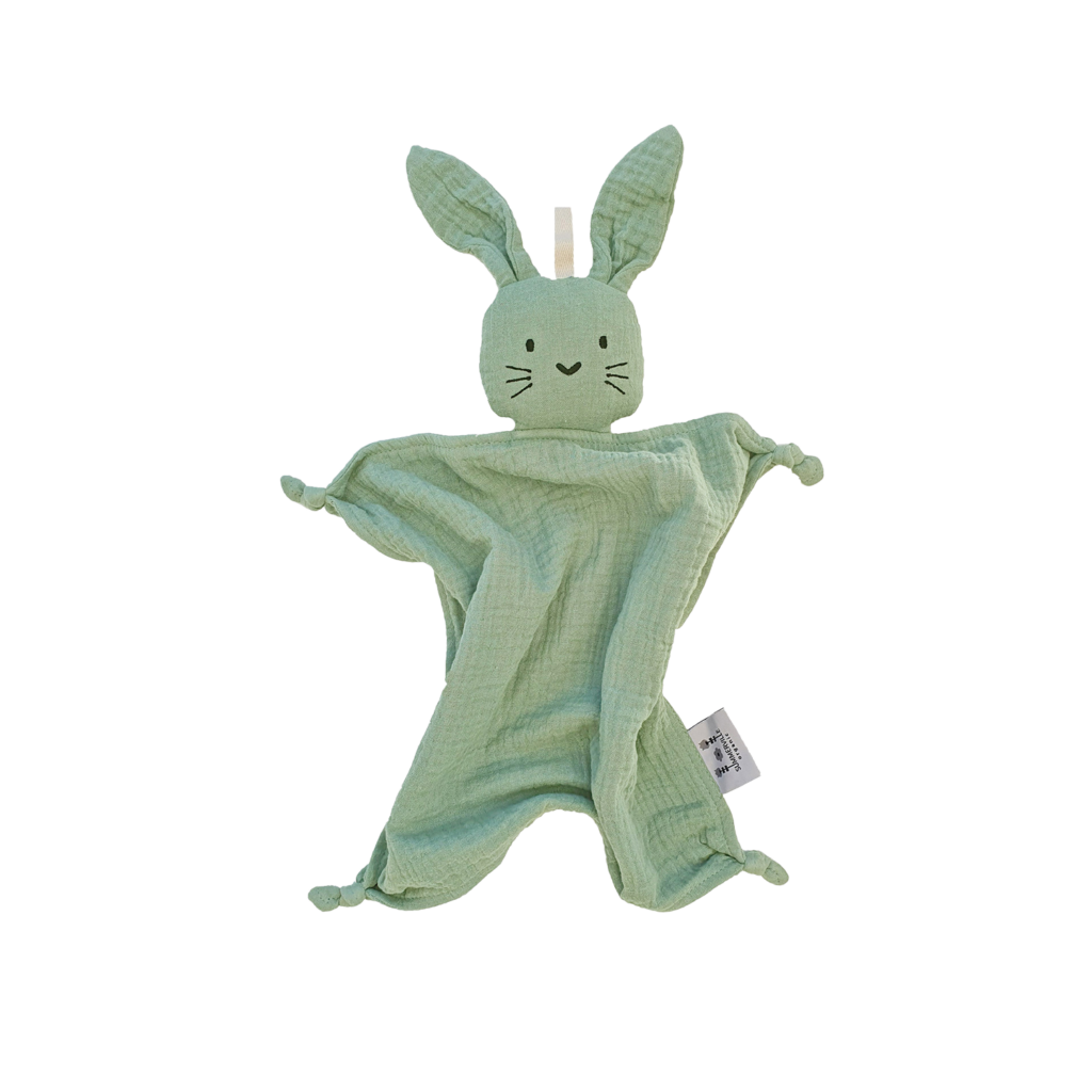 Doudou lapin vert sauge